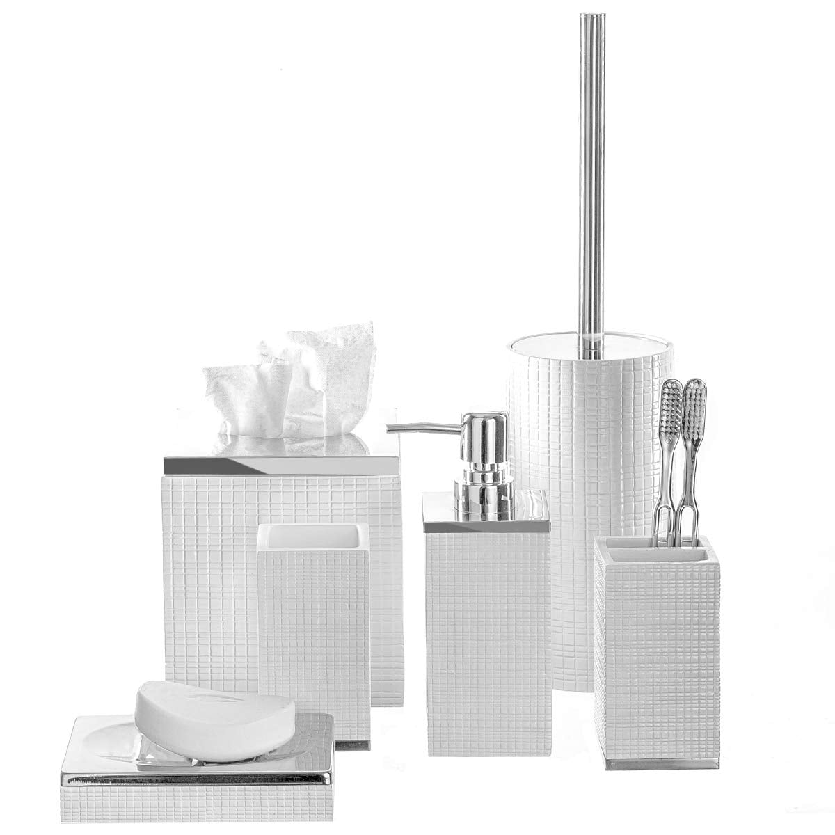 Estella White Toilet Brush Set