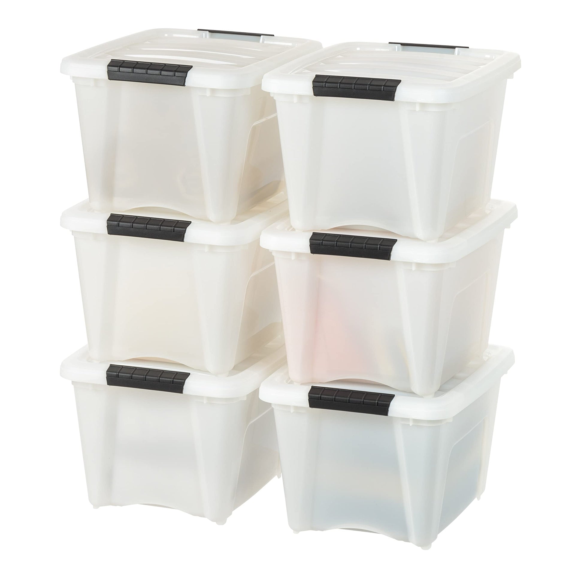6 Pack 19 Quart Storage Bins with Lids (6 Count)