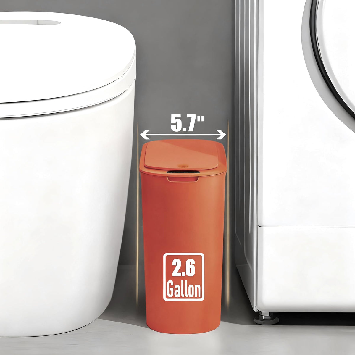 Automatic Motion Sensor Bathroom Trash Can with Lid
