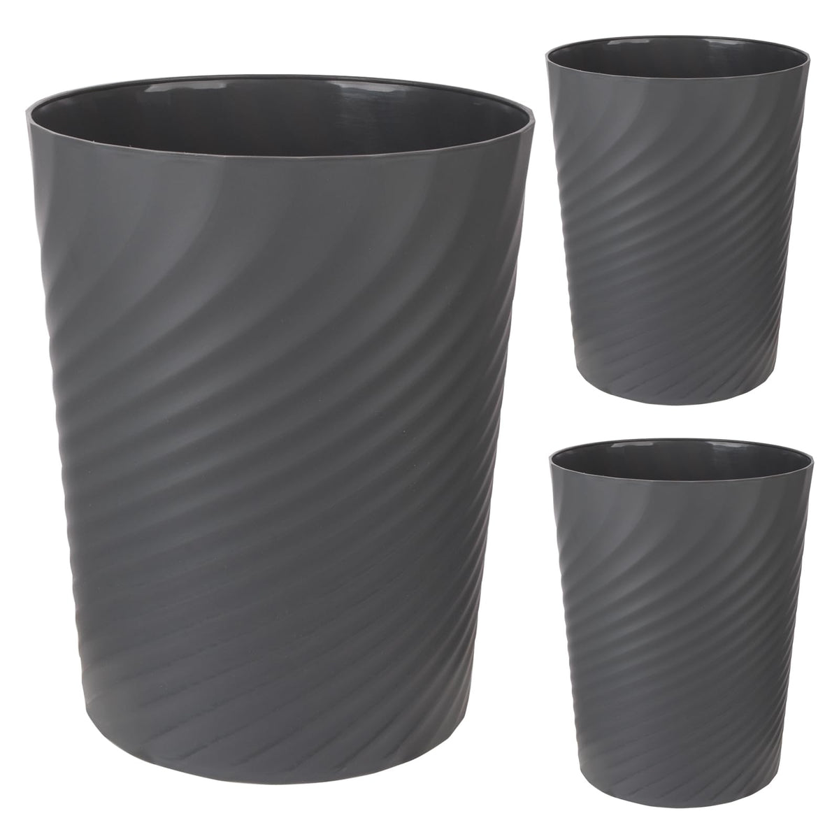 Plastic Small Bathroom Trash Can Wastebasket Garbage Can (3 Count)