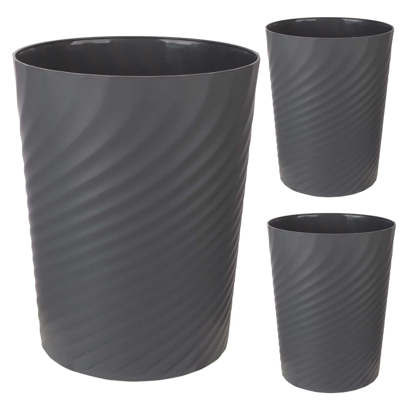 Plastic Small Bathroom Trash Can Wastebasket Garbage Can (3 Count)