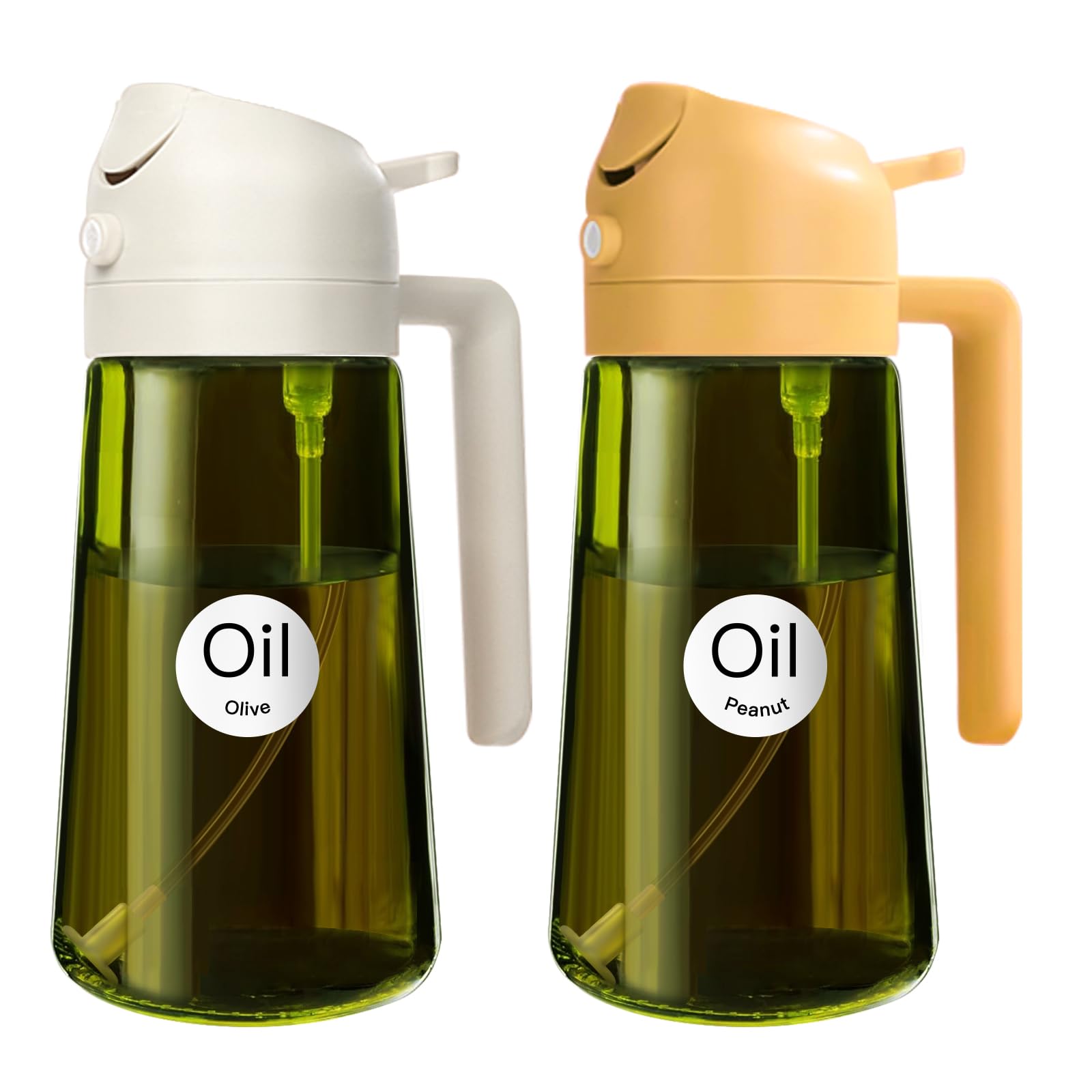 2PCS 16oz 470ml Oil Sprayer for Cooking with Stickers