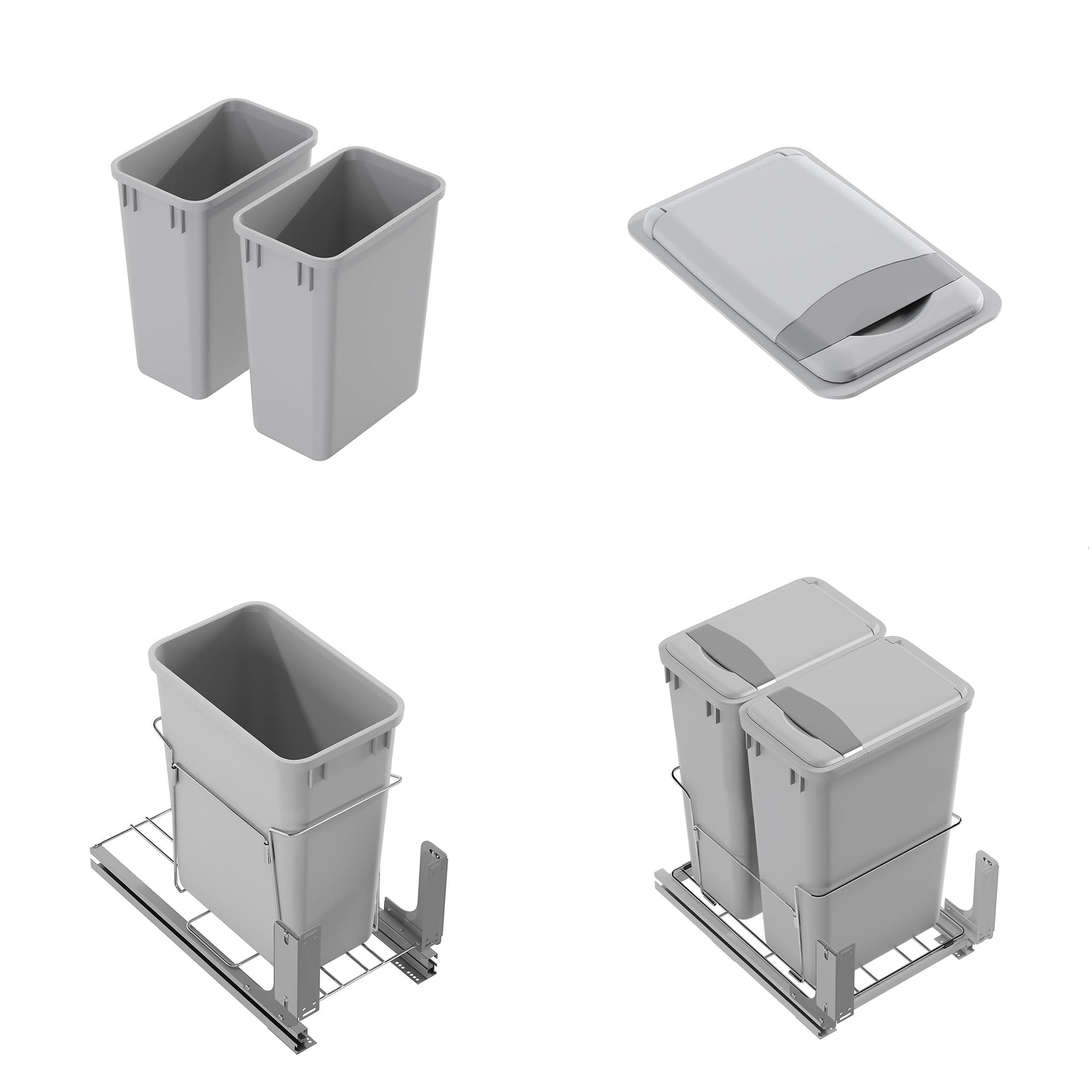Dowell 2 Pack 35Qt Wastebasket Trash Container (2 Count)