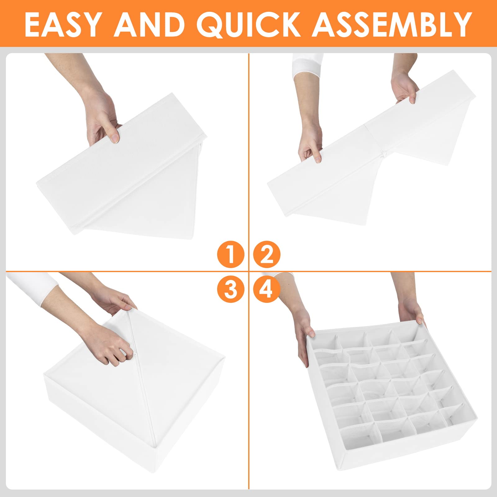 6 Pack Sock Underwear Drawer Organizer Dividers (6 Count)