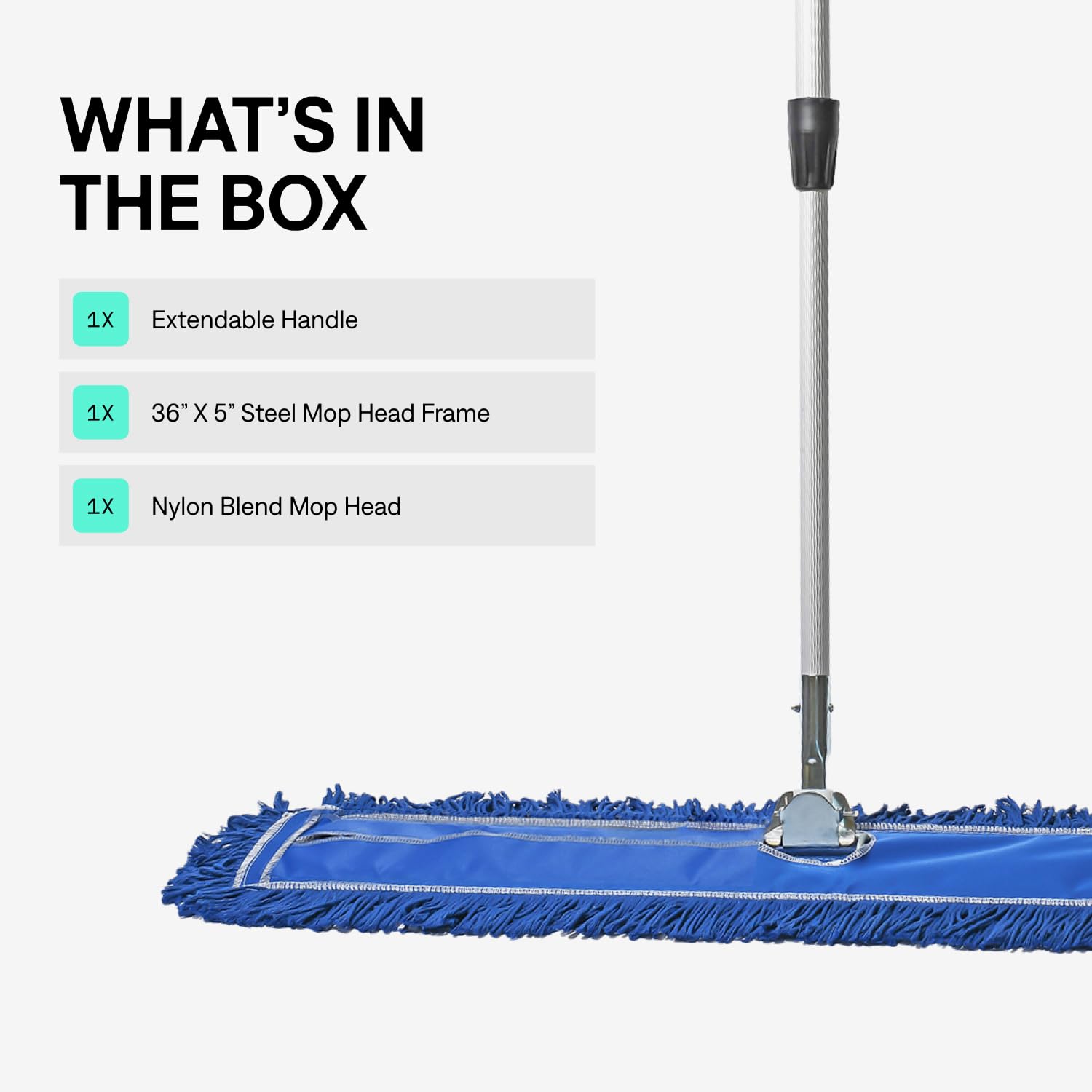 36 Inch Blue Commercial Dust Mop & Floor Sweeper with Extendable Handle
