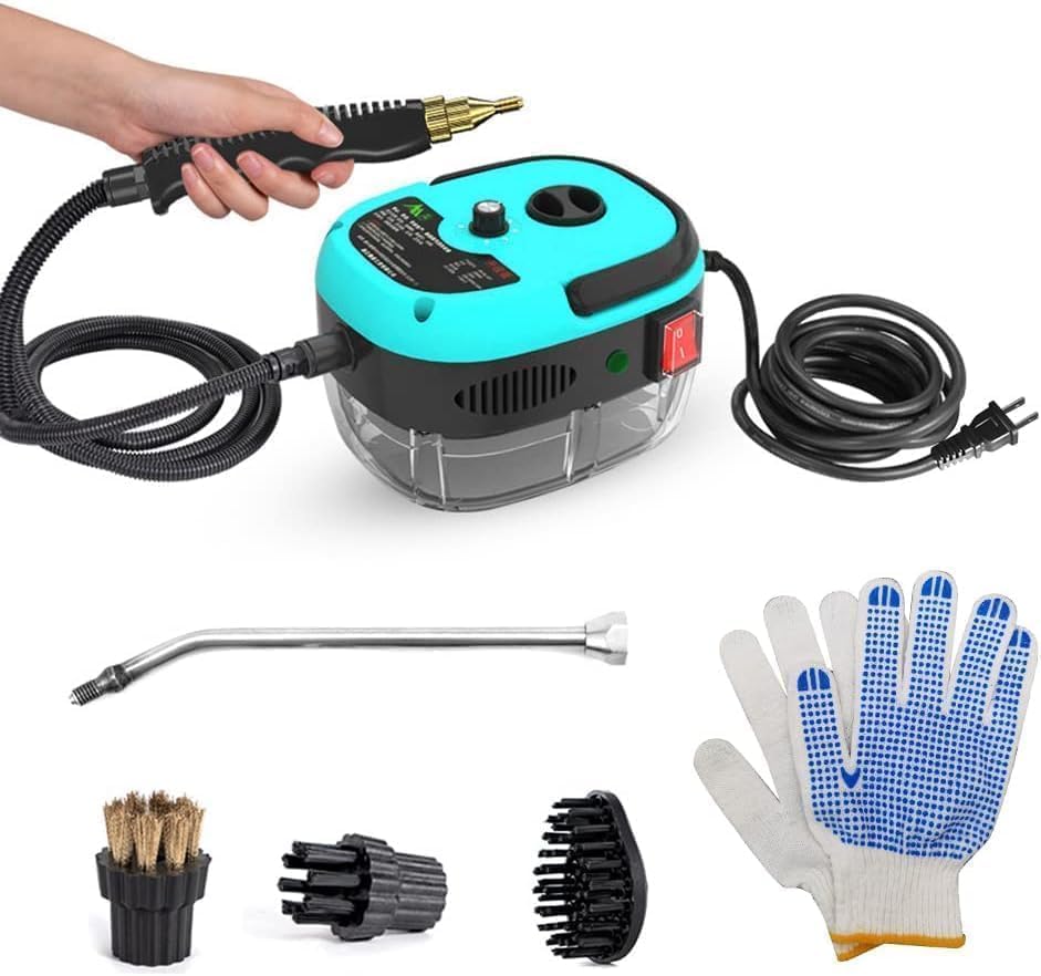 Handheld Steam Cleaner Pressurized with Brush Heads and Gloves