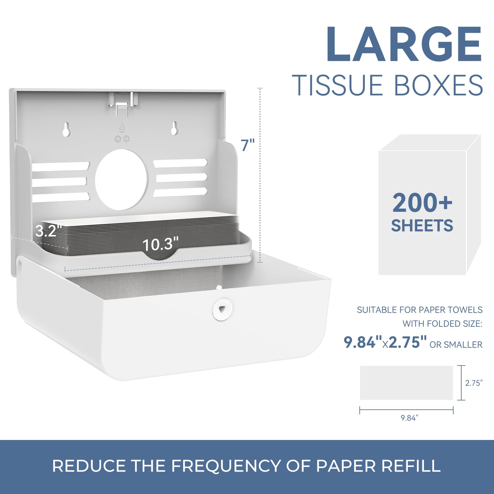 Paper Towel Dispenser Wall Mount (200 Count)
