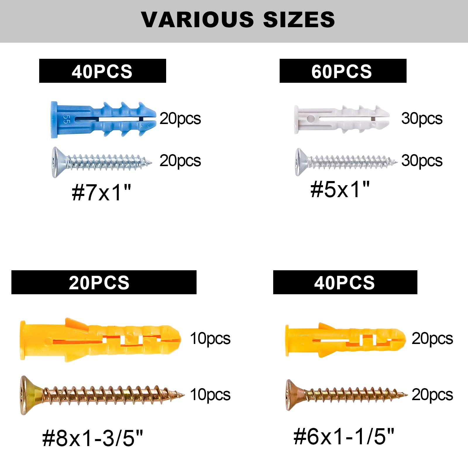 Wall Anchors Kit for Hanging Wall Art Decor (160 Count)
