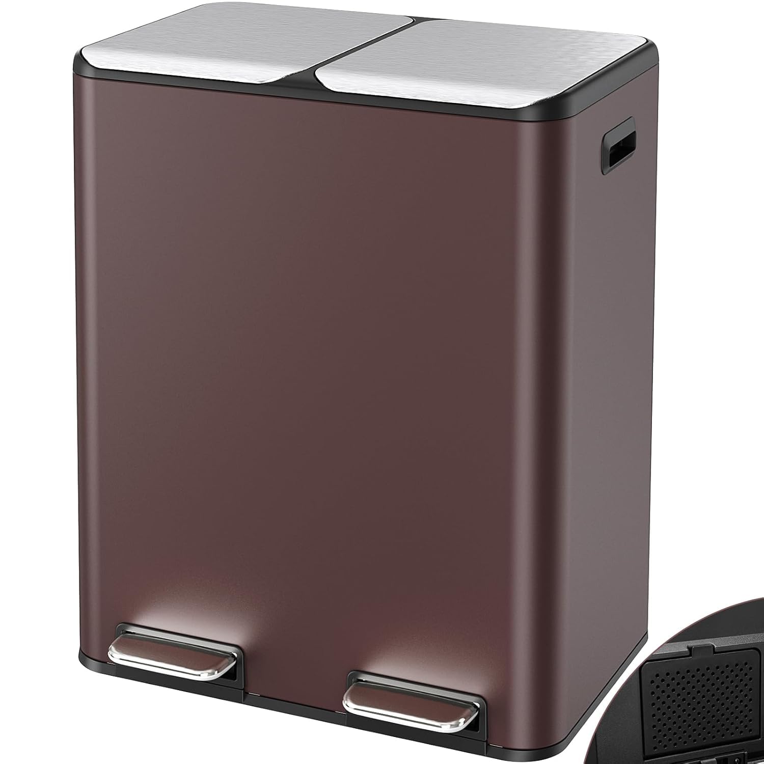 16Gal Dual Trash Can w (2 Count)