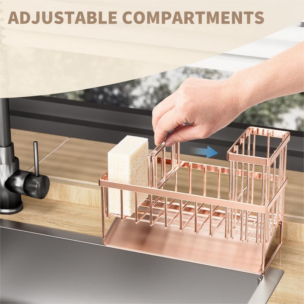 Sink Caddy Organzier with High Brush Holder