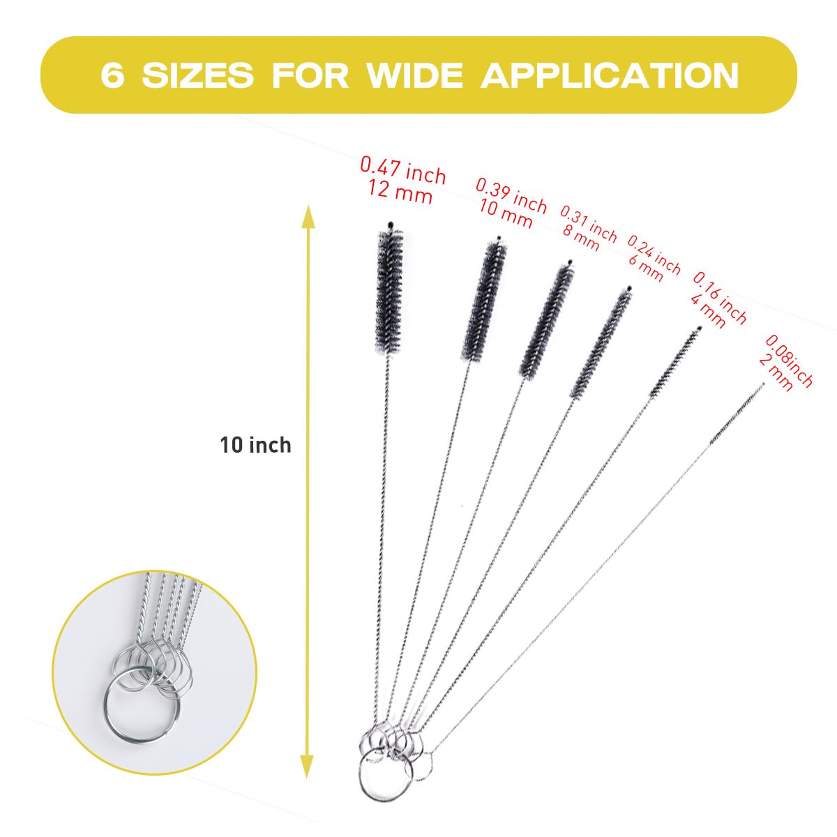 Straw Cleaner Brush Set 6 Piece (6 Count) - ModHome Supplies