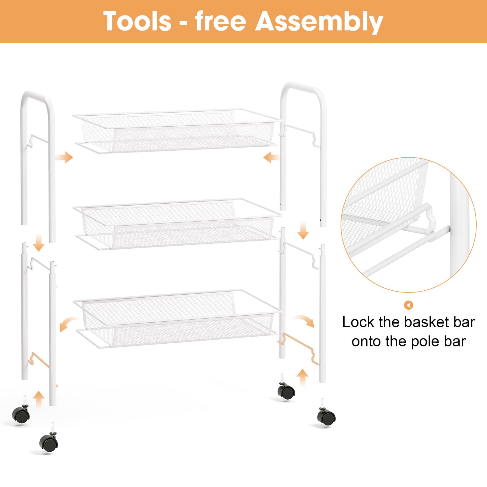 3 Tier Rolling Cart