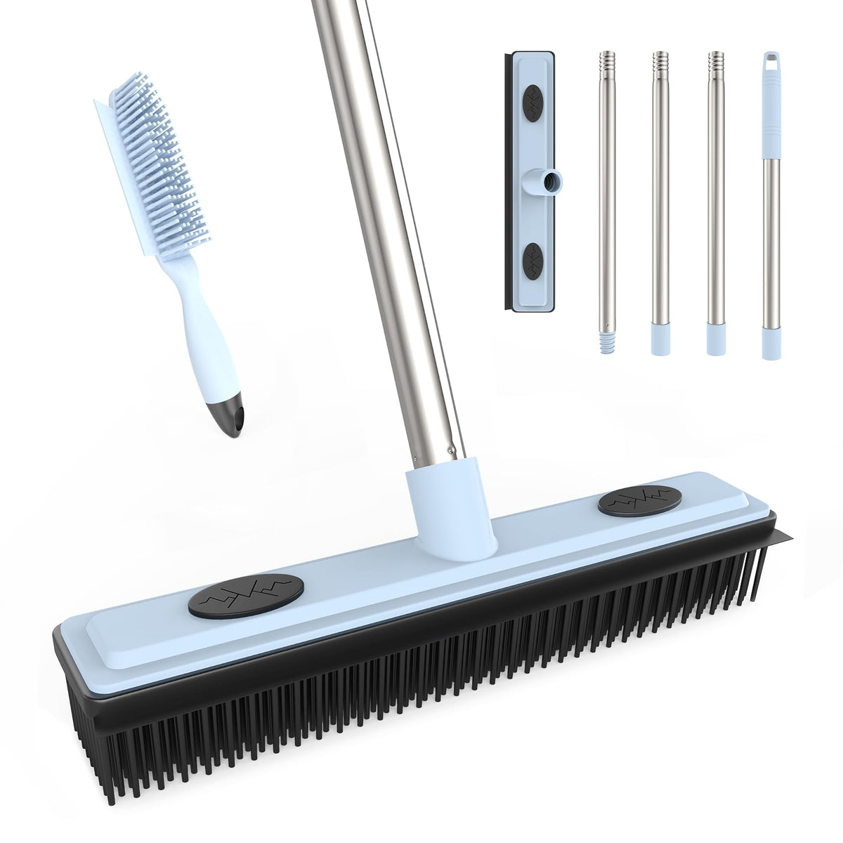 Rubber Broom Carpet Rake for Pet Hair Removal