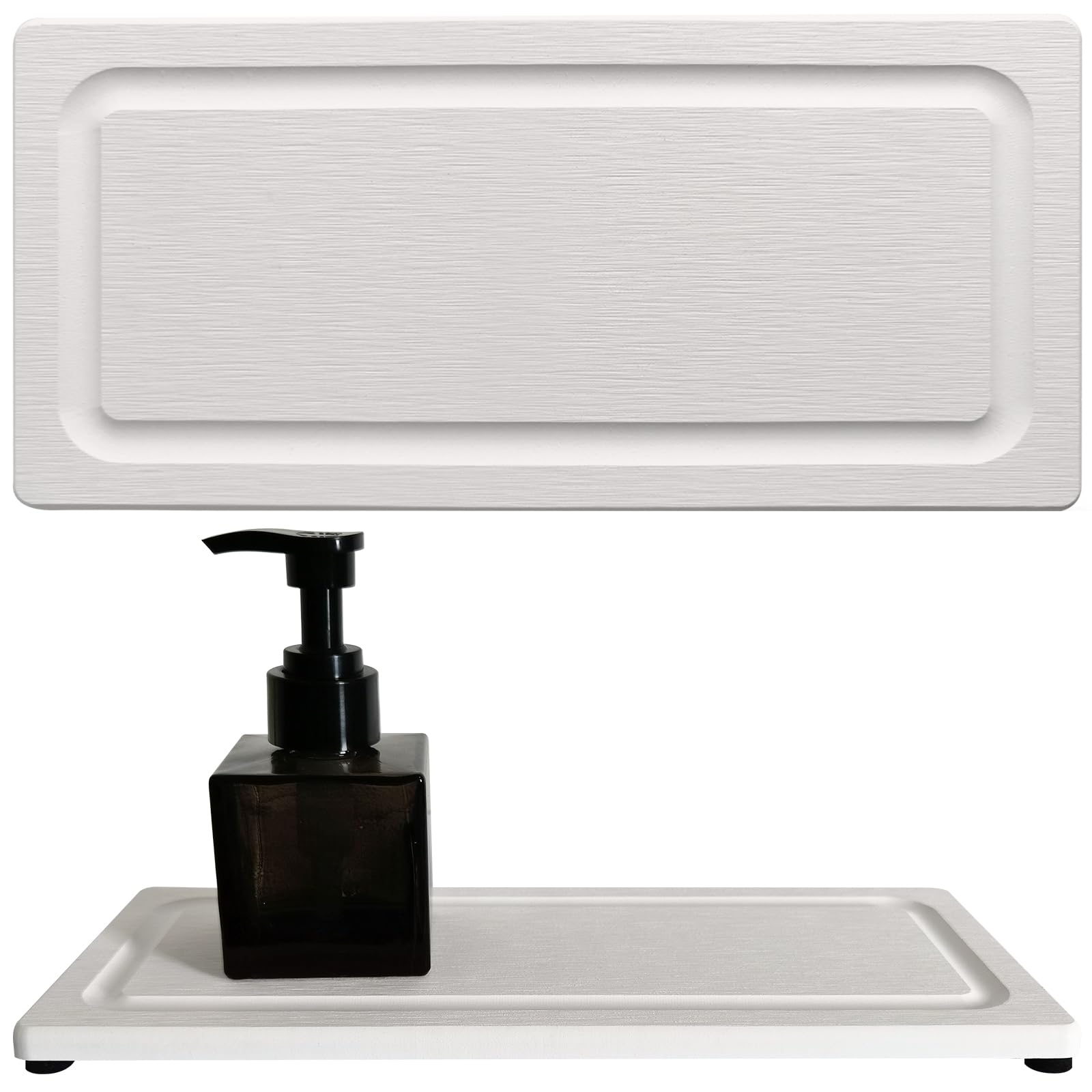 2 PCS Water Absorbing Stone Trays for Bathroom Sink Fast Drying Coasters (2 Count)