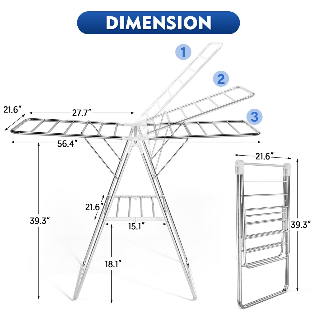 Large Stainless Steel Clothes Drying Rack