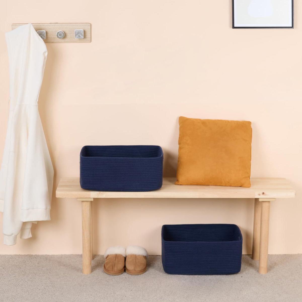 Large Storage Baskets for Shelves (3 Count)