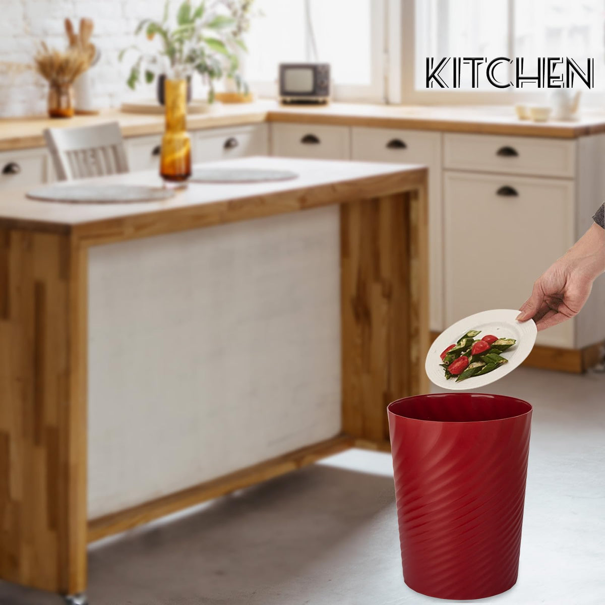 Plastic Small Bathroom Trash Can Wastebasket Garbage Can