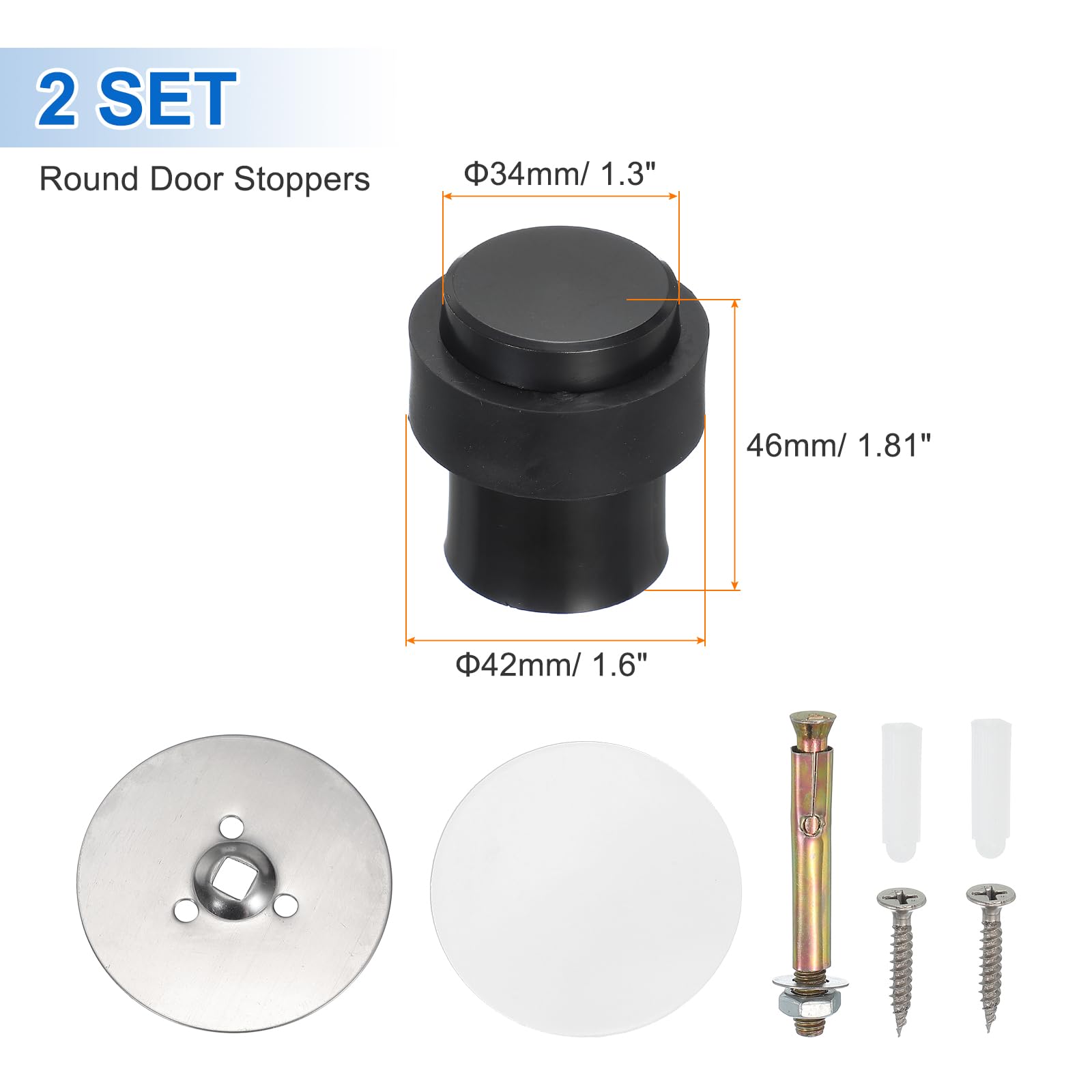 2Set Round Door Stoppers