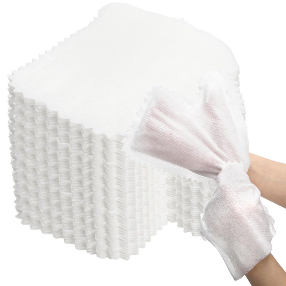 100 Pcs White Microfiber Dusting Gloves (100 Count)