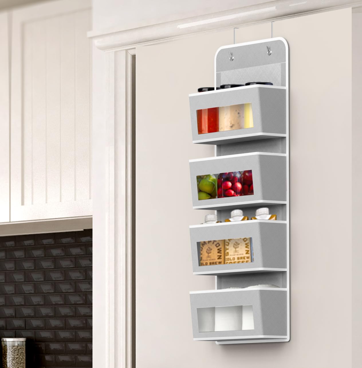4 Clear Window Pocket Over Door Hanging Organizer