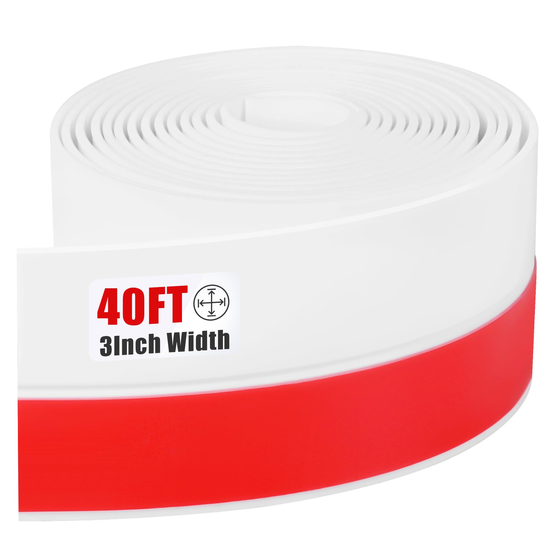 Draft Seal Tape for Doors and Windows 3 in x 40 Ft Silicone Weather Stripping Extra Thick 2mm Door Seal Strip with Strong Adhesive Draft Insulation Stopper Side Seal (40 Foot)