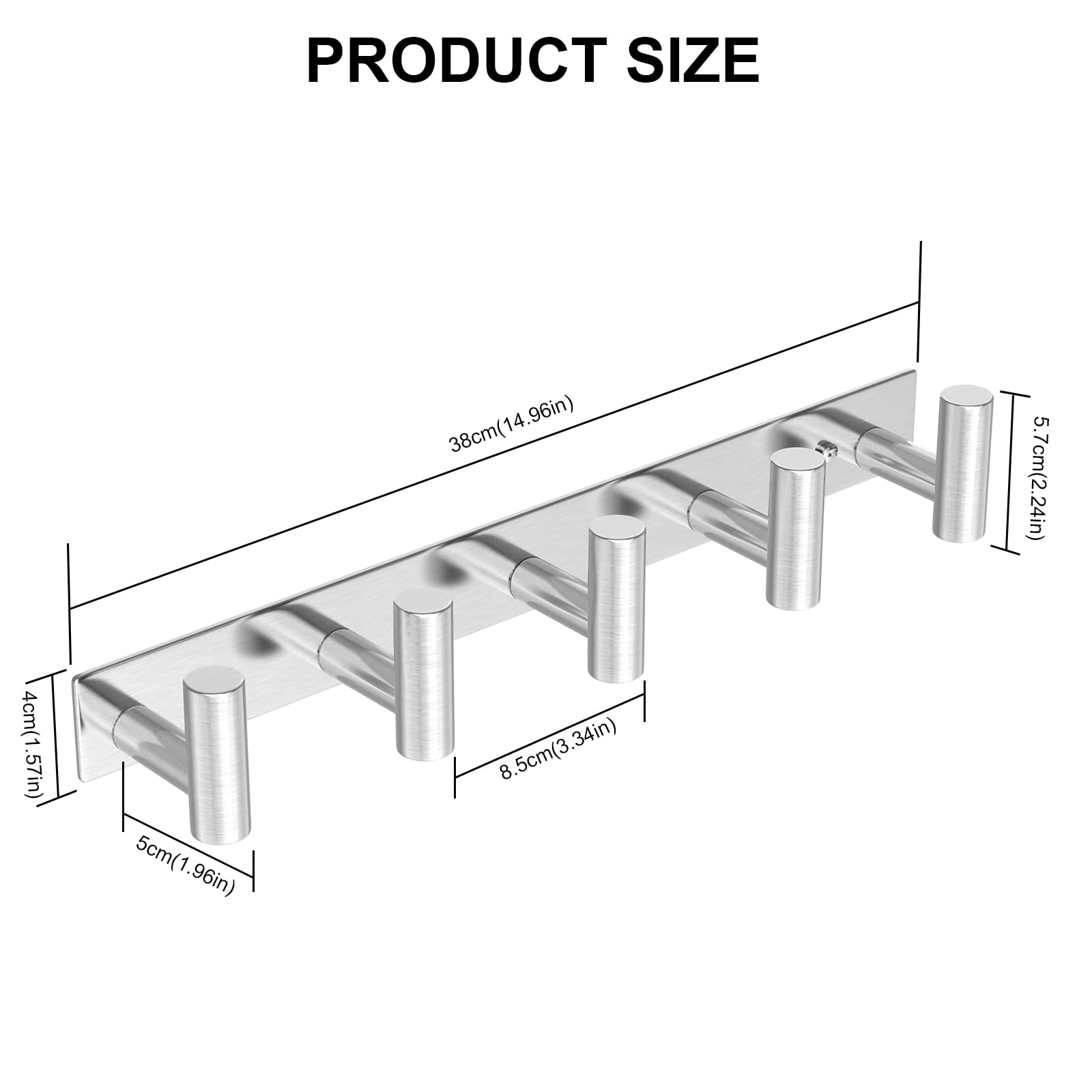 Silvery Hat and Coat Wall Mount Rack