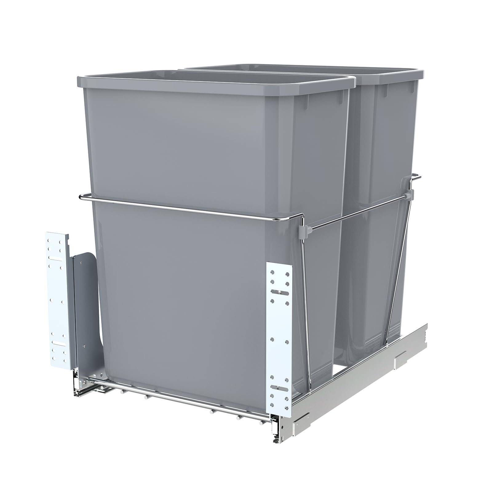 Double Pull Out Trash Can for Under Kitchen Cabinets Include Double 35QT Trash Bin Doesn't Include Door Fittings