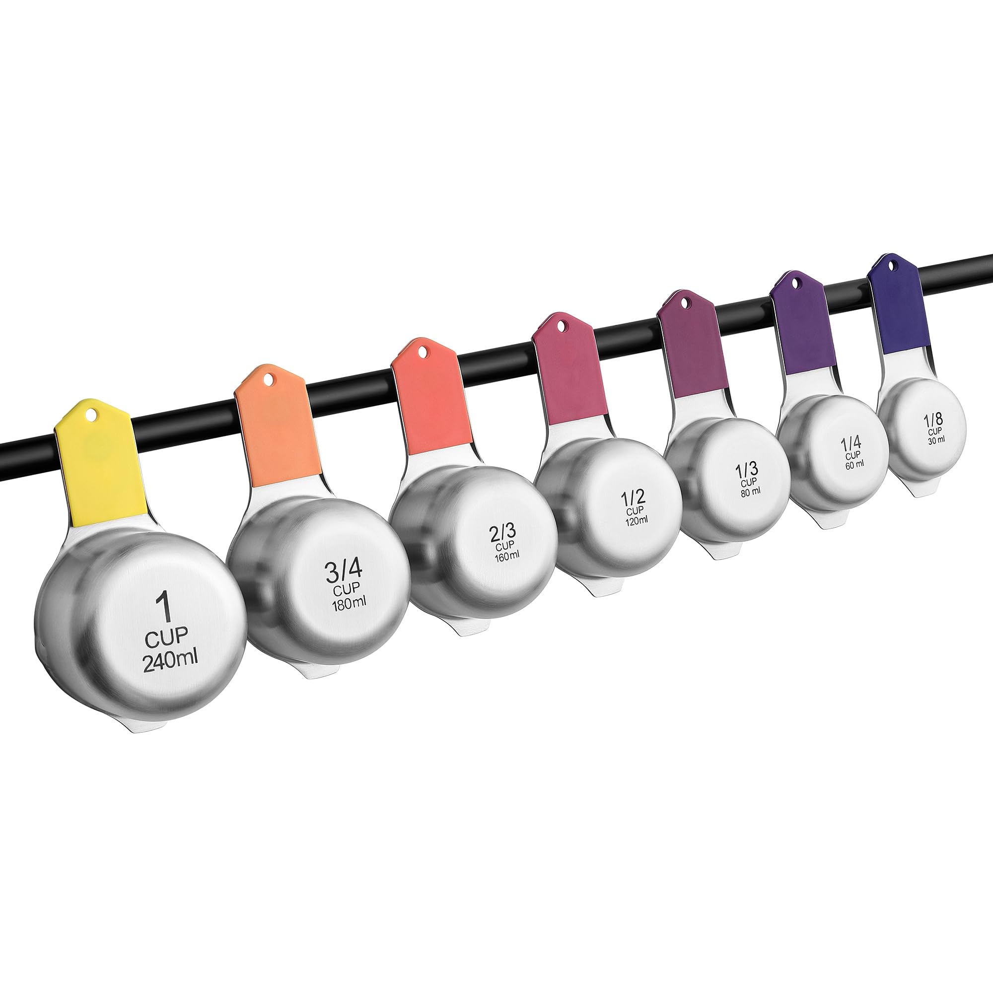 7 Magnetic Stainless Steel Measuring Cups Set (7 Count)
