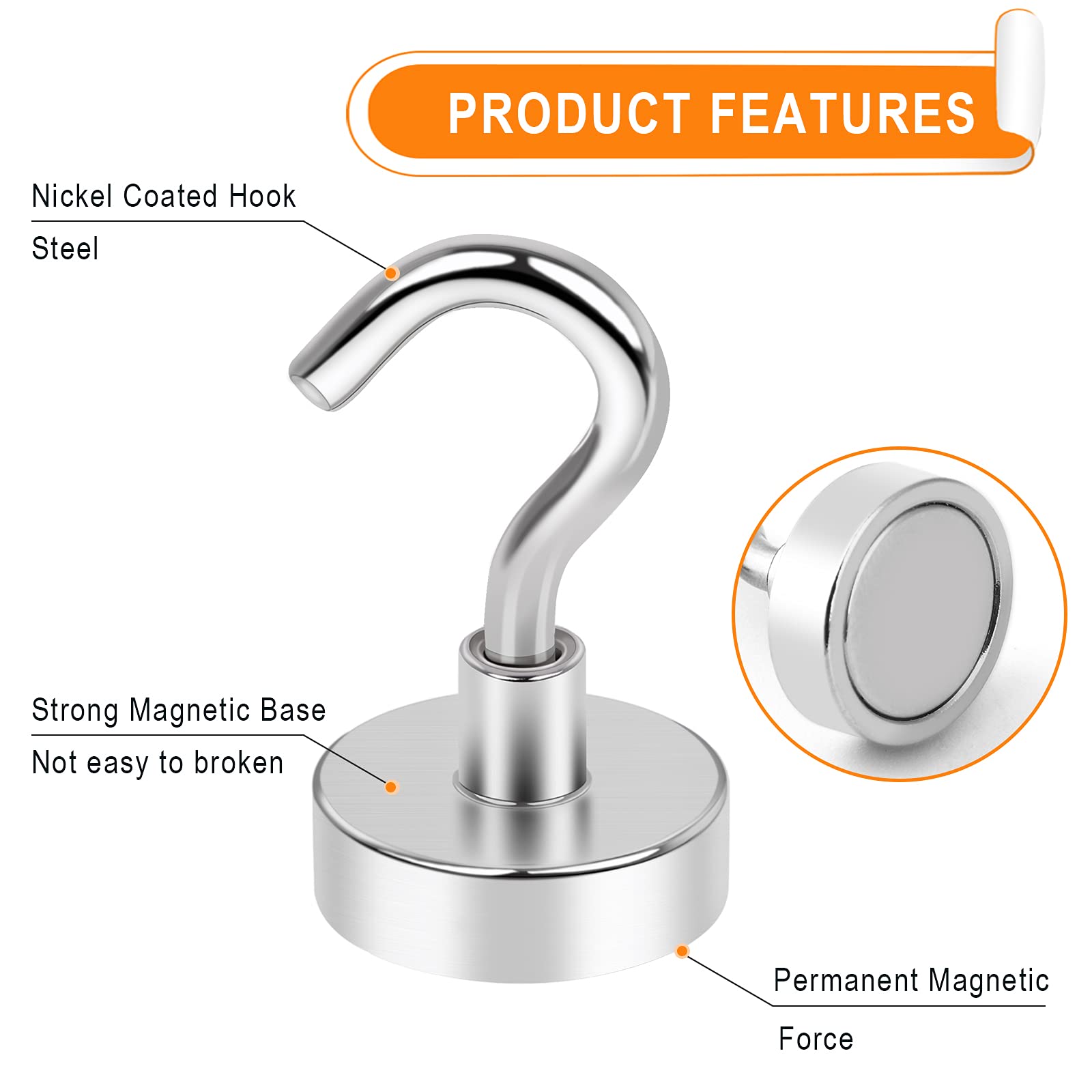 35 Pcs Magnetic Hooks 30Lbs+ Strong Magnet Hook for Cruise Cabins