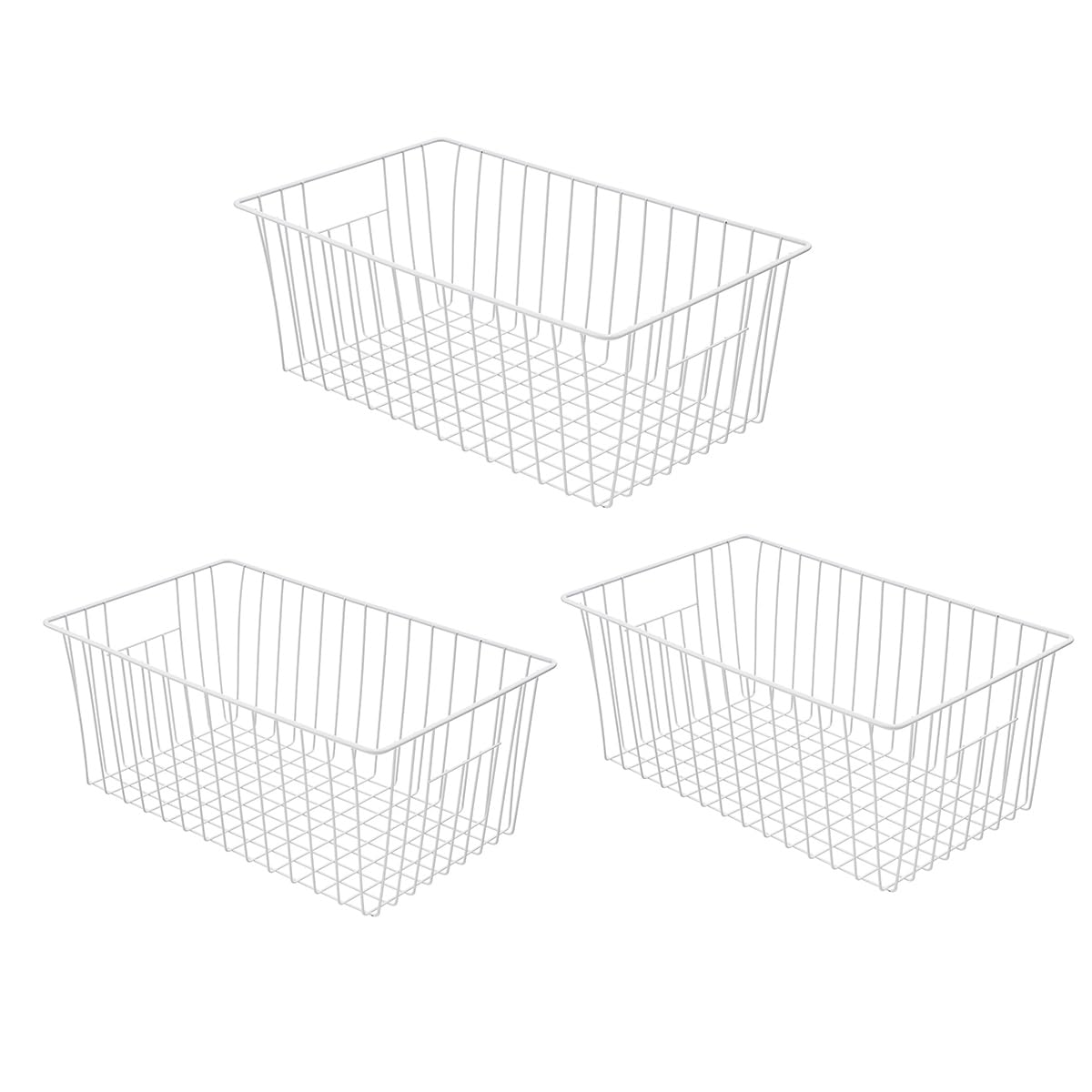 16Lx12Wx6H inch Wider Freezer Organizer Baskets Container (3 Count)