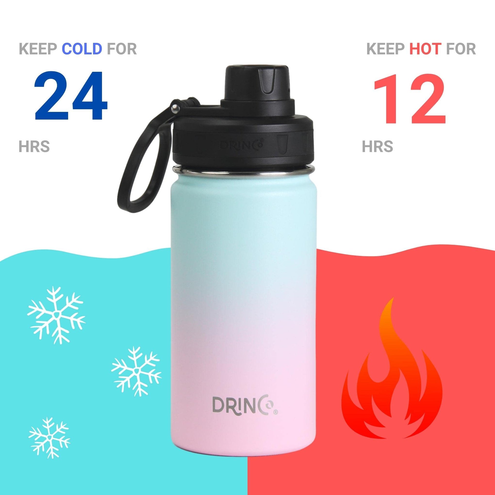 Stainless Steel Water Bottle Spout Lid Vacuum Insulated Double Wall Water Bottle Wide Mouth
