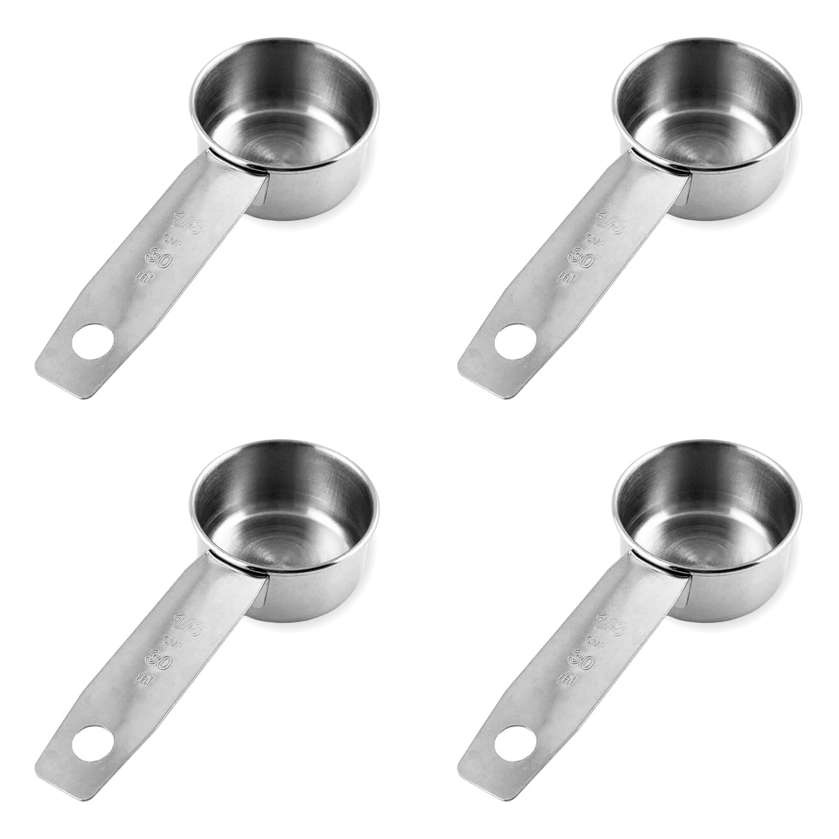 1 8 Cup Stainless Steel Measuring Cup (4 Count (1/8 Cup))