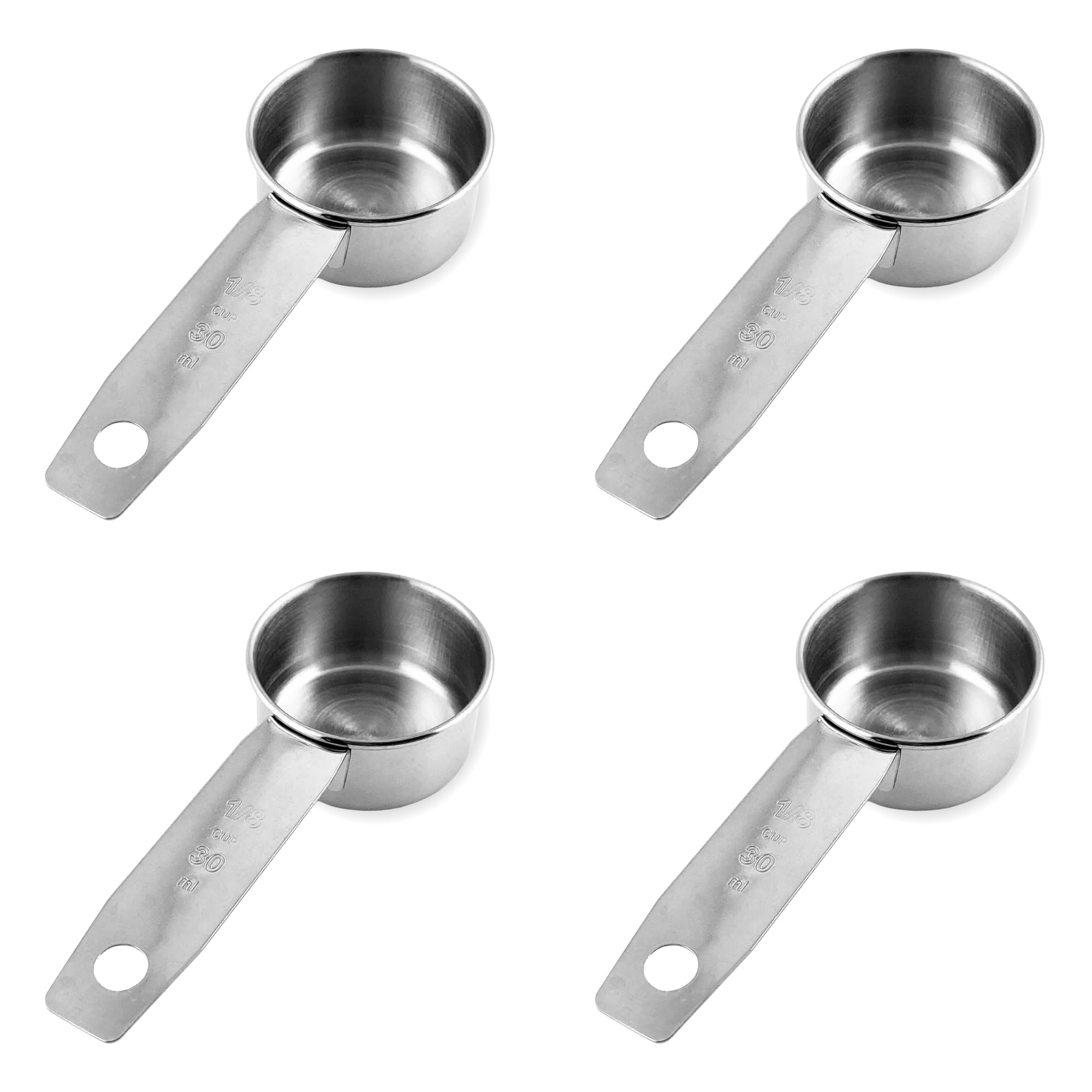 1 8 Cup Stainless Steel Measuring Cup (4 Count (1/8 Cup))