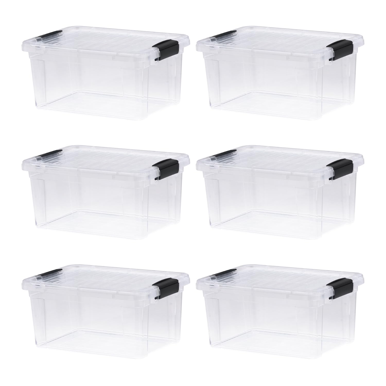 6.6 Quart Clear Plastic Storage Boxes with Lids (6 Count)
