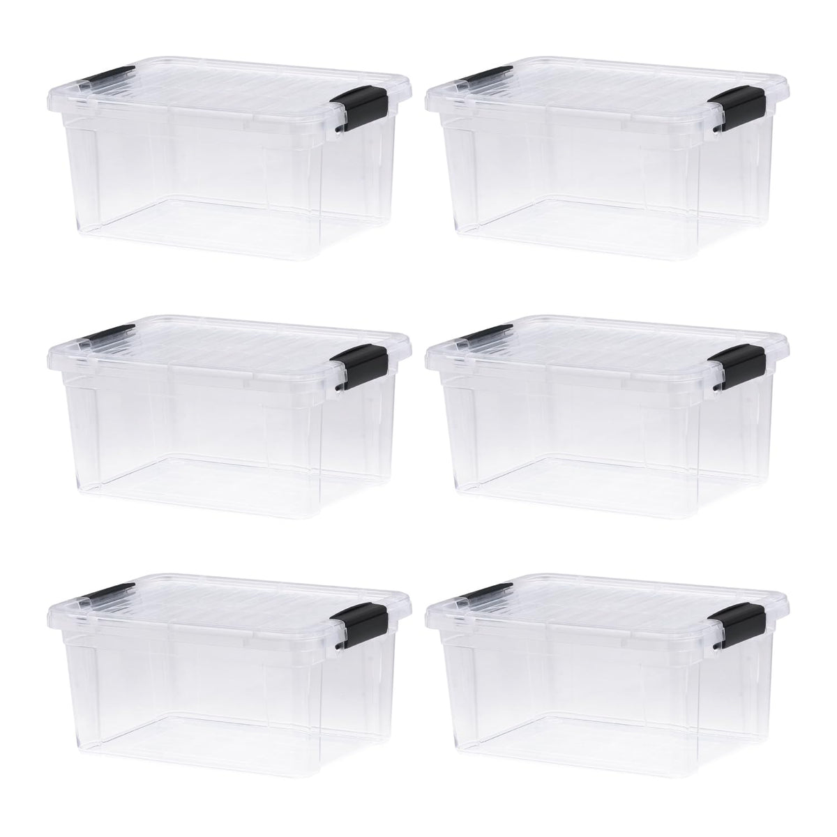 6.6 Quart Clear Plastic Storage Boxes with Lids (6 Count)