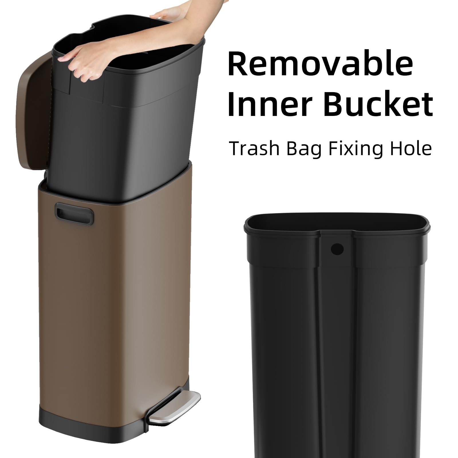 13 Gallon Kitchen Trash Can with Lid