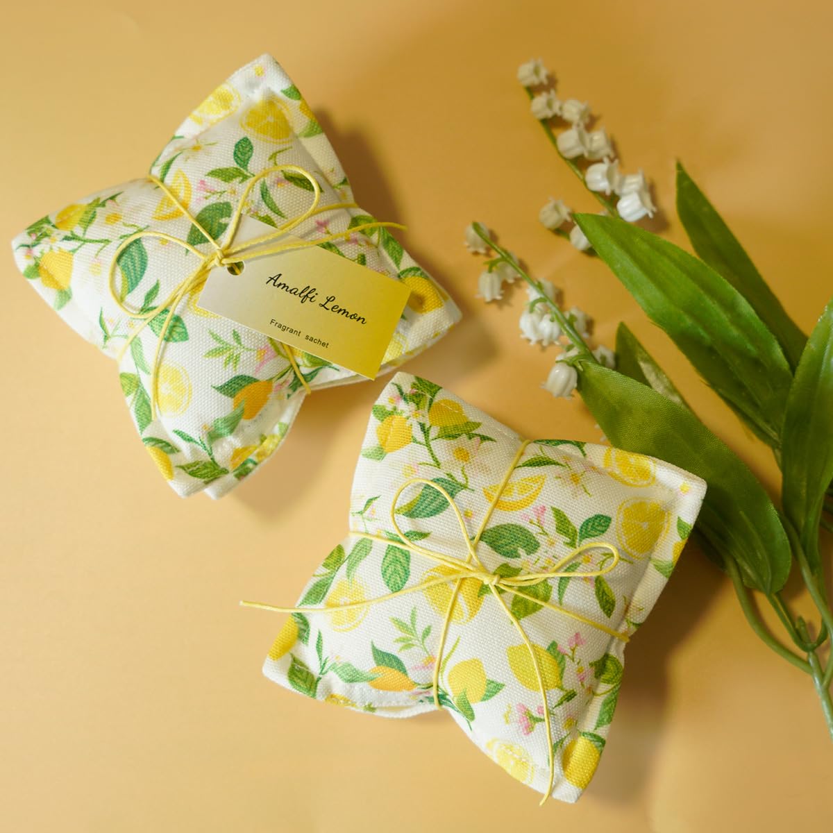 4 Pack Lemon Sachet Bags for Drawers and Closets