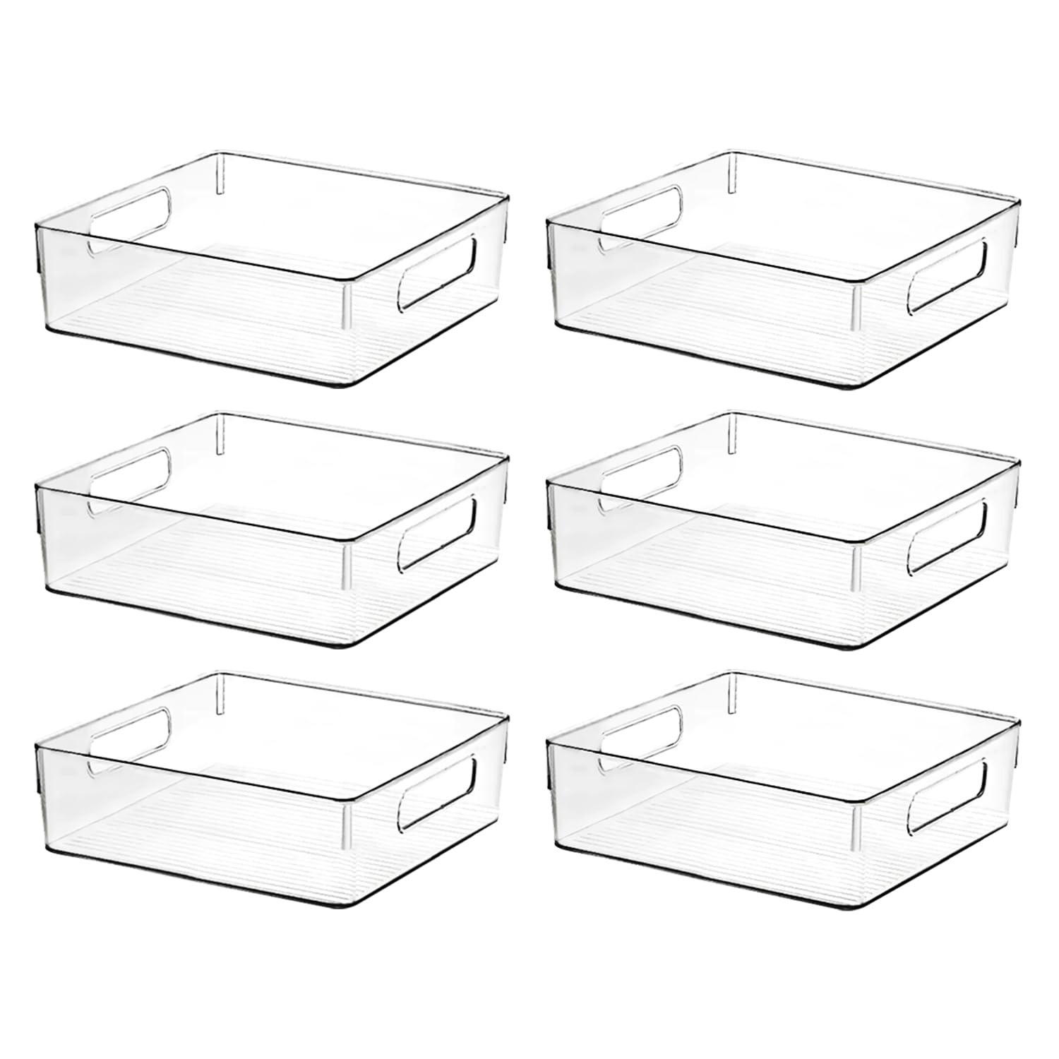 Clear Plastic Storage Bins (6 Count)