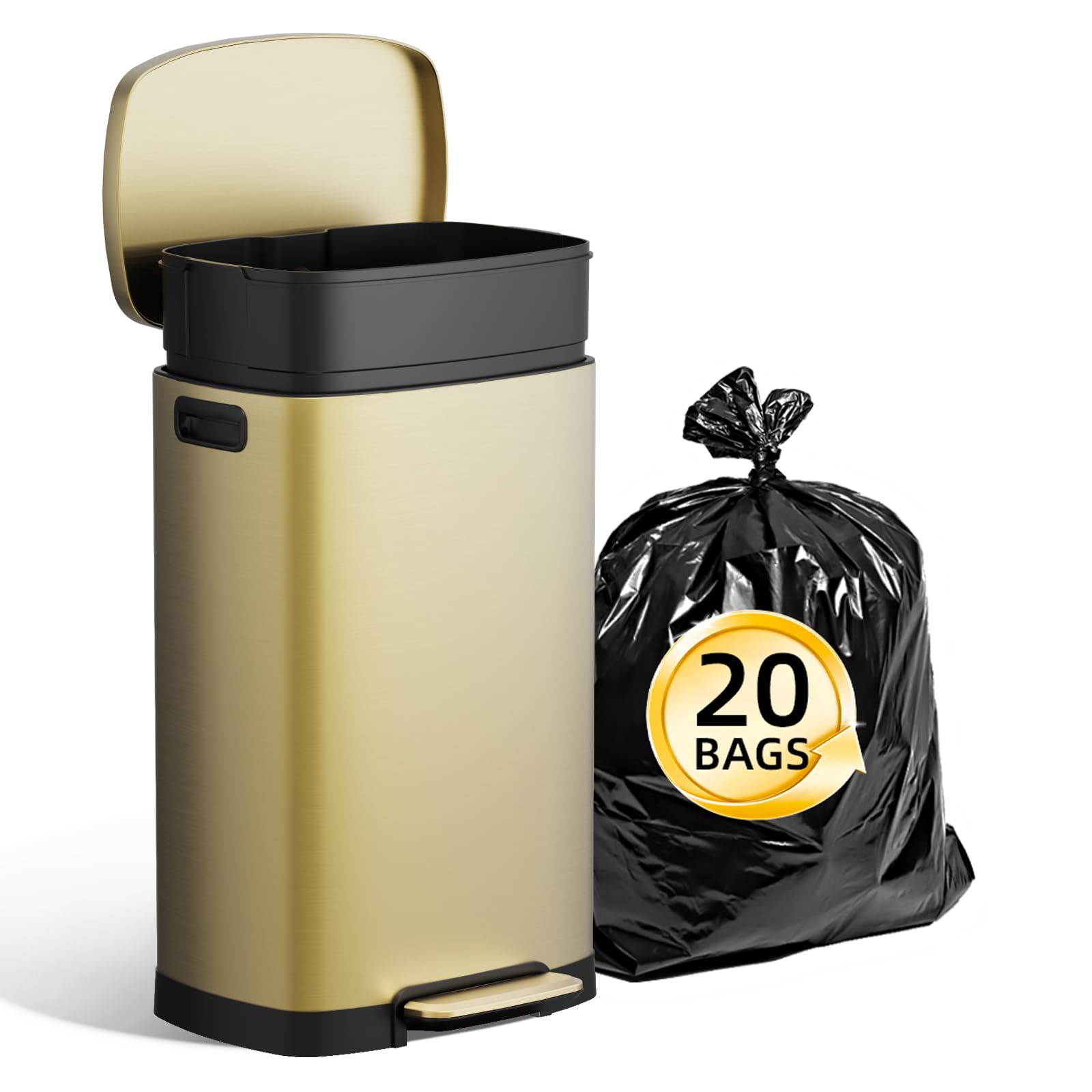 13 Gallon Kitchen Trash Can with Lid