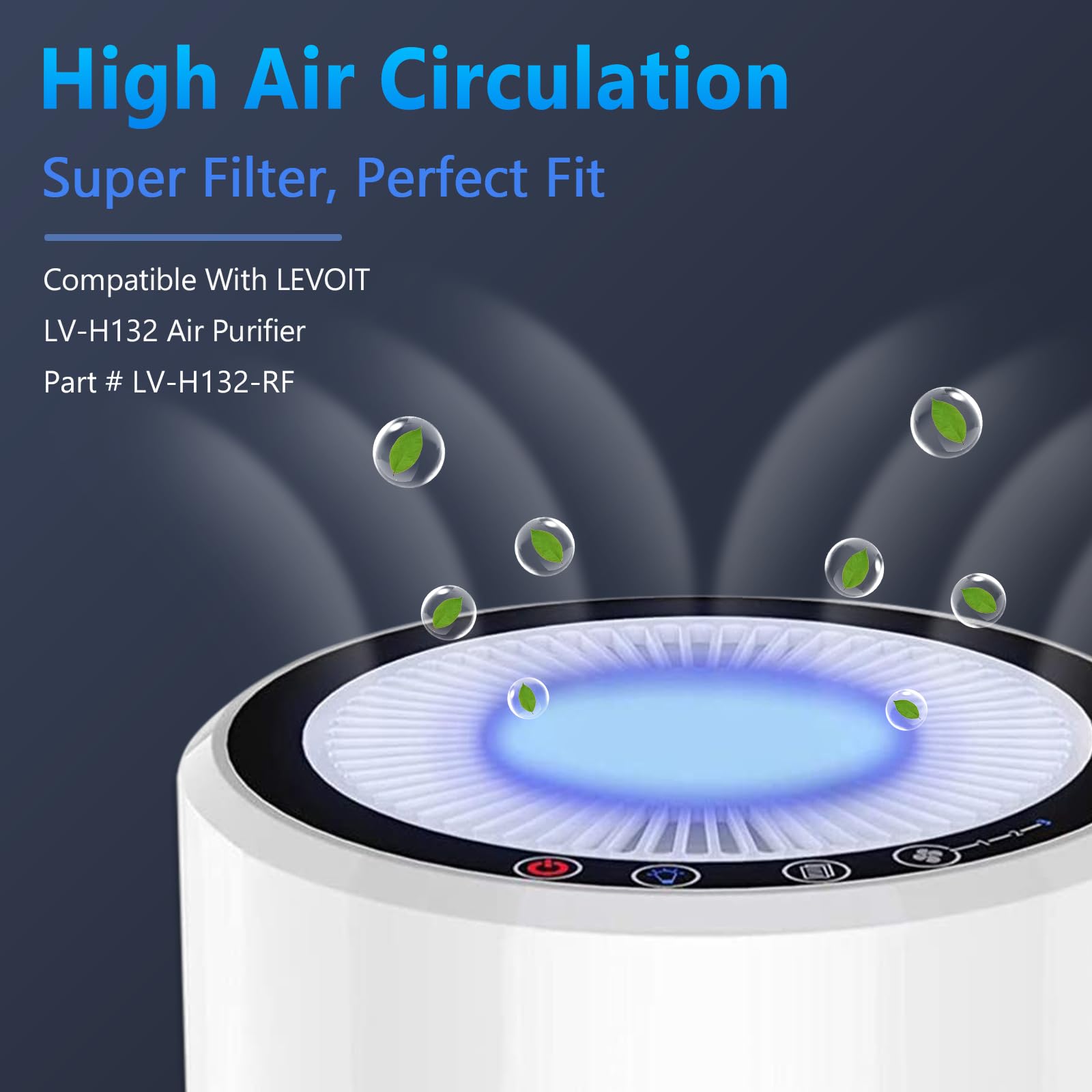 LV H132 Replacement Filter for LEVOIT LV (4 Count)