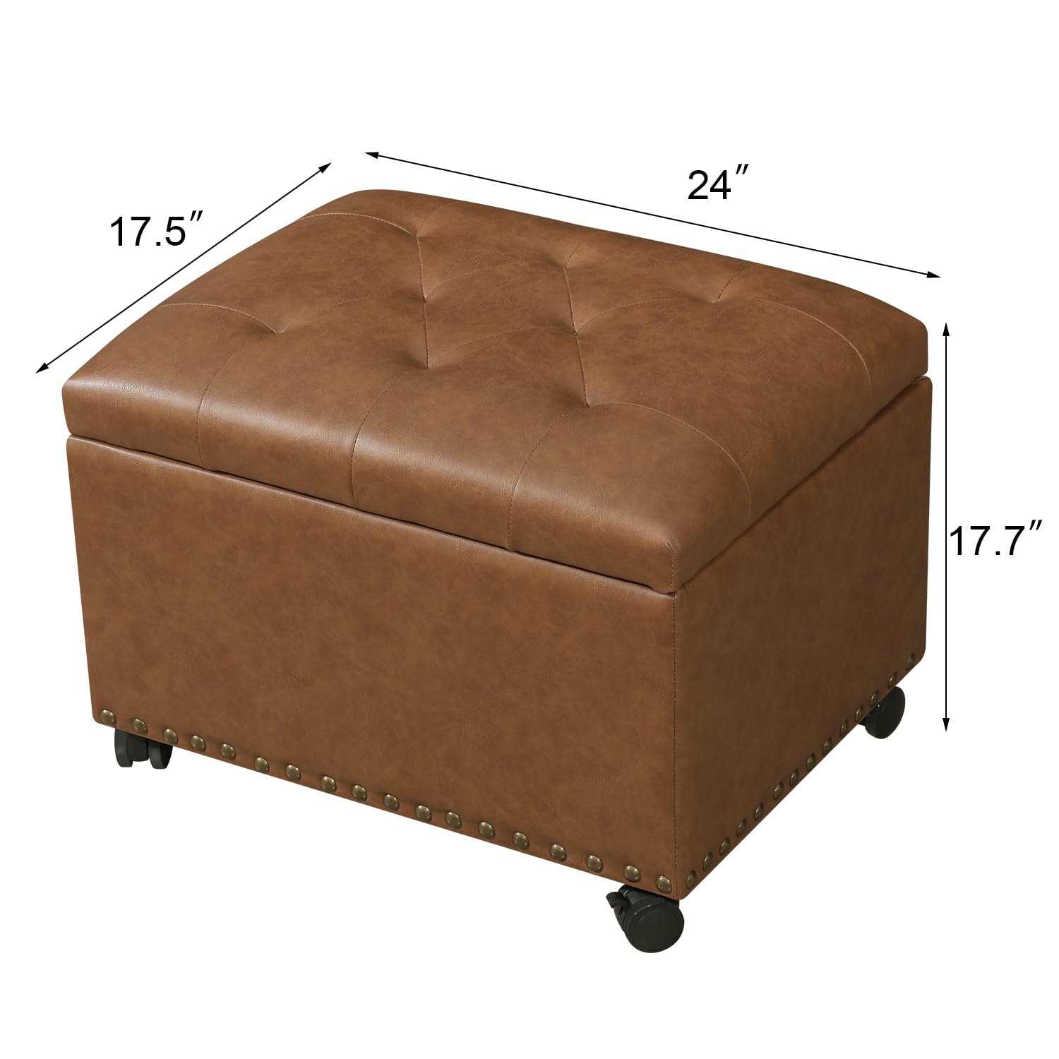Leather Storage Ottoman