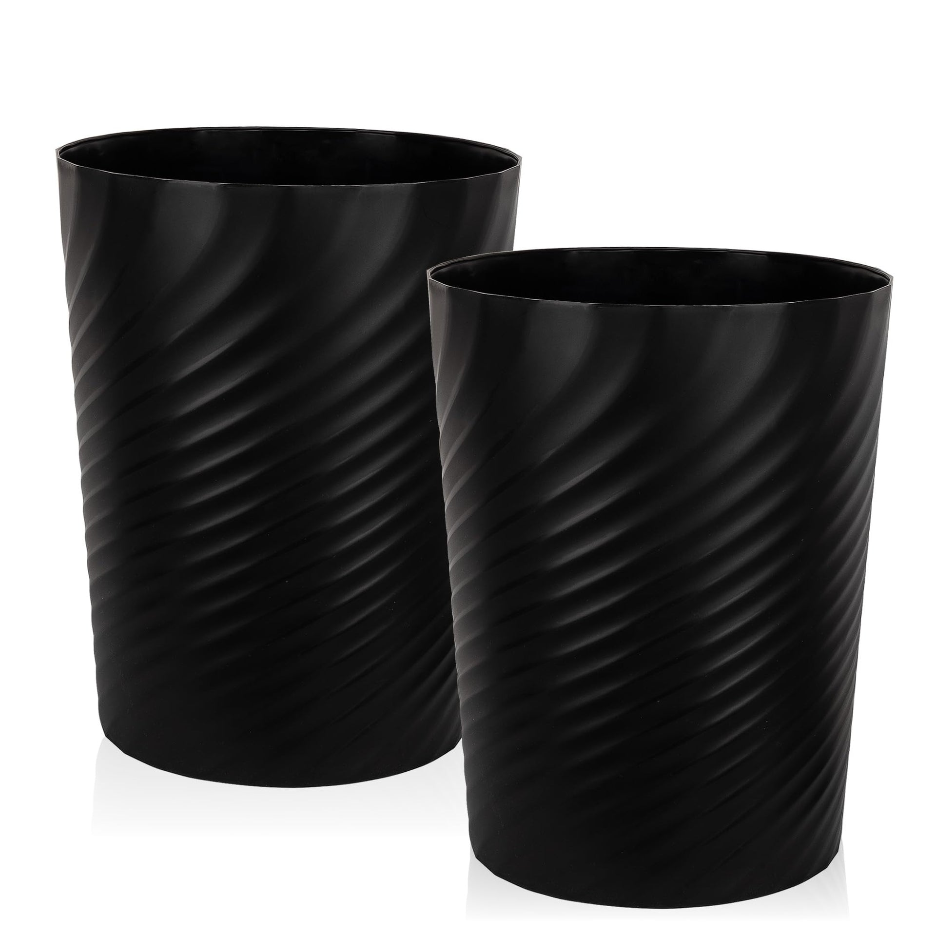 Plastic Small Bathroom Trash Can Wastebasket Garbage Can (2 Count)