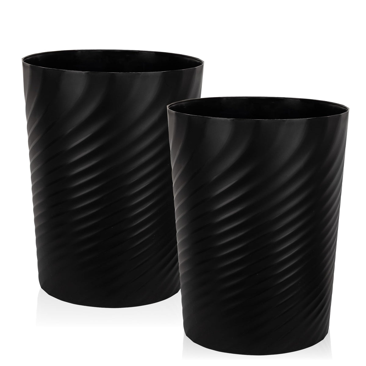 Plastic Small Bathroom Trash Can Wastebasket Garbage Can (2 Count)