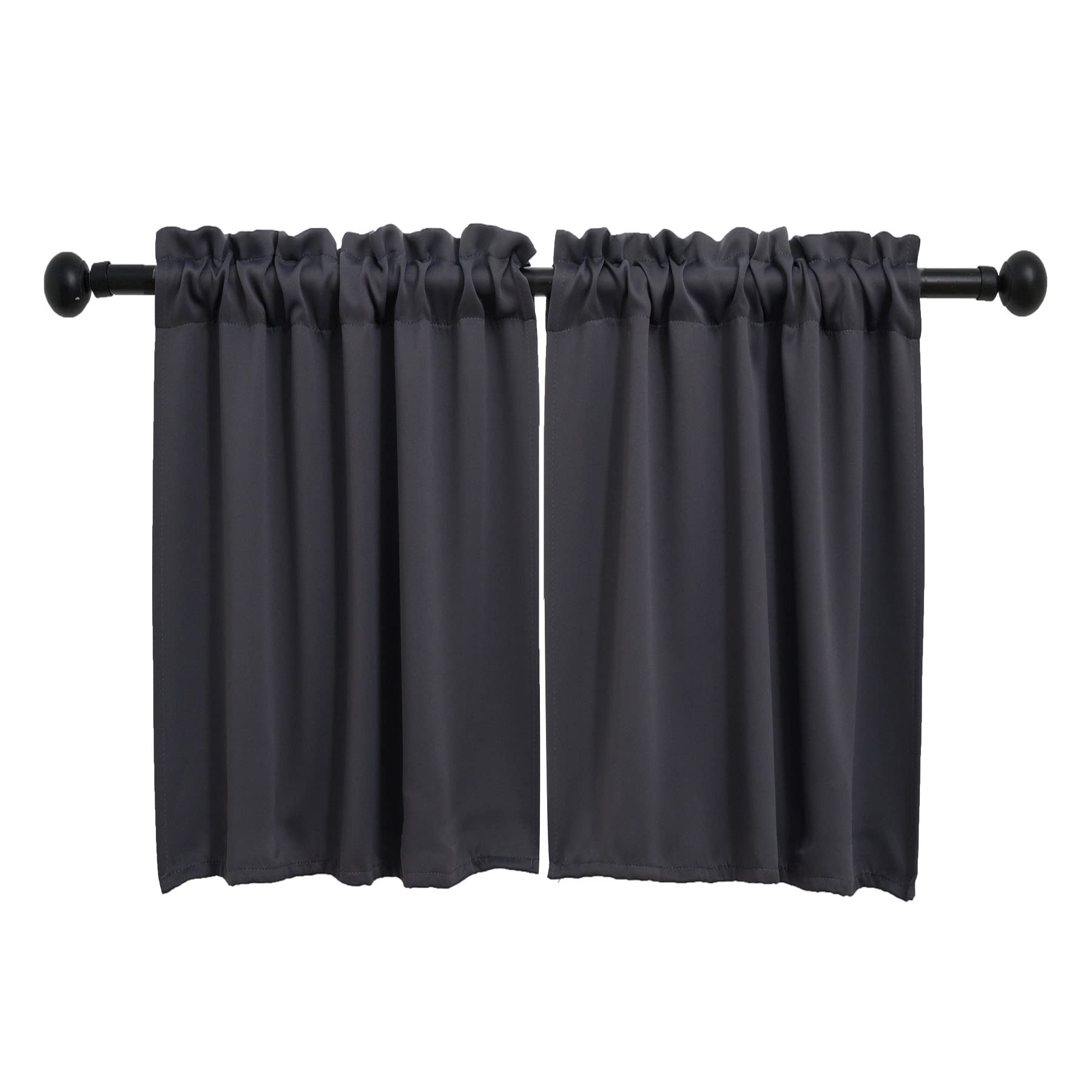 Dark Grey Cafe Curtain (2 Count)