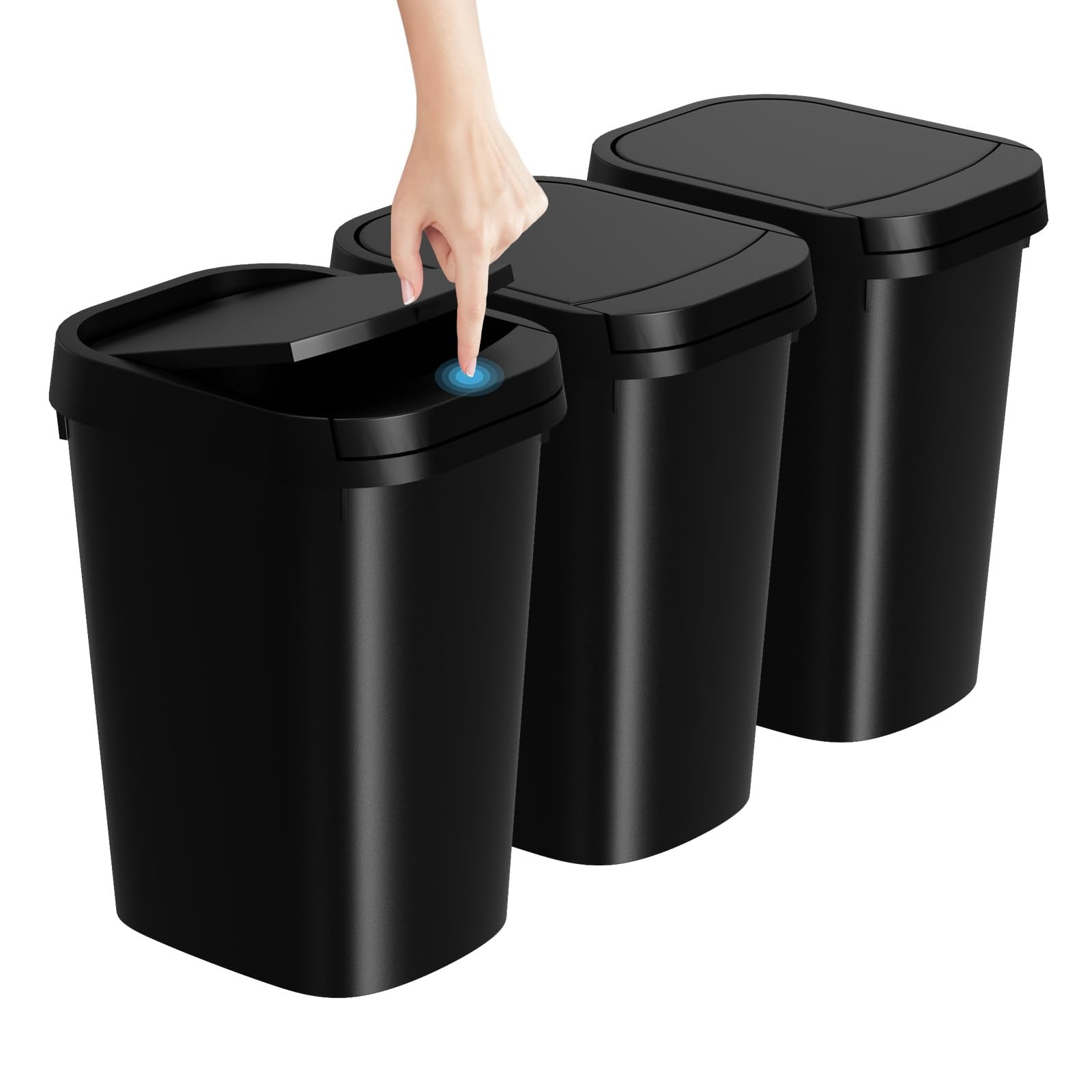 3 Pack Bathroom Small Trash Can with Lid (3 Count)