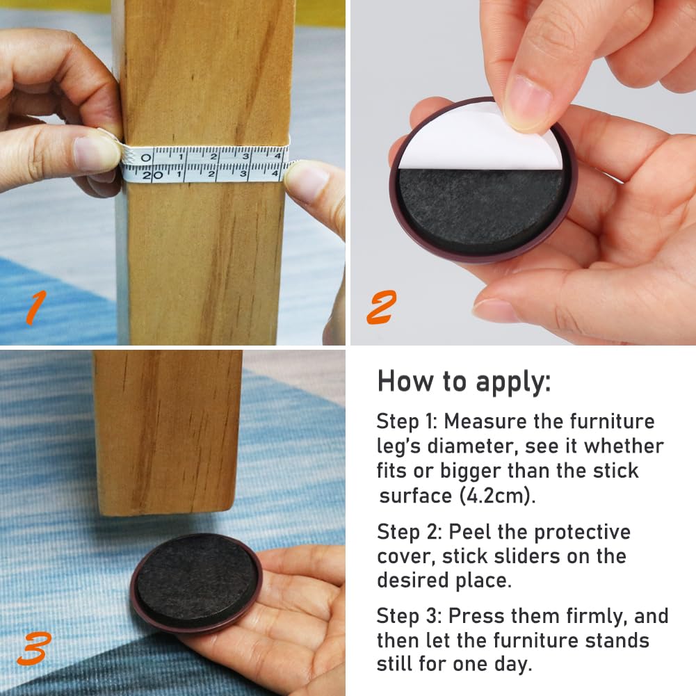 2 inches Stick Furniture Sliders (12 Count)