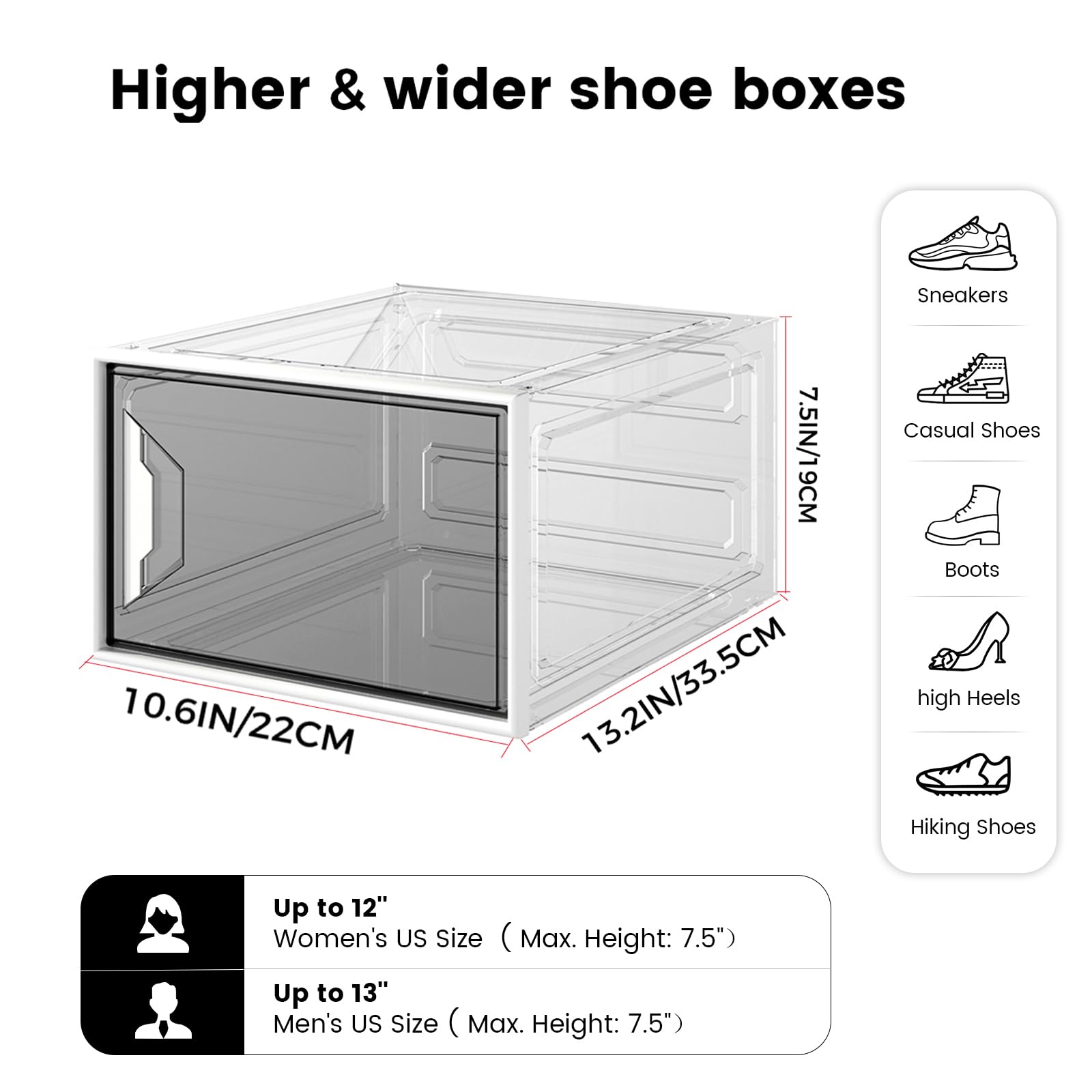 6 Pack Shoe Storage Box Organizer (6 Count)