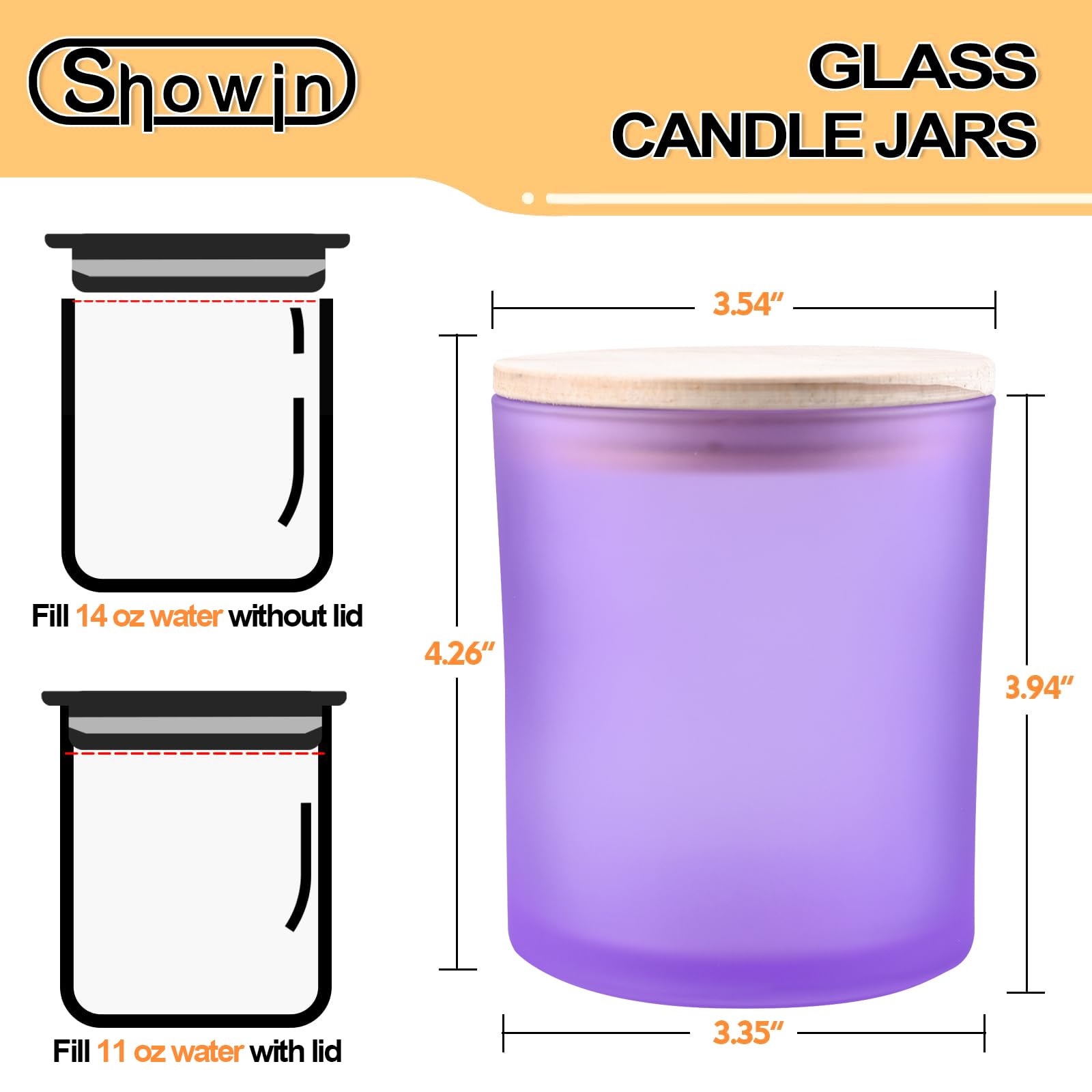 14 OZ Thick Candle Jars for Making Candles 12 Pcs (12 Count)