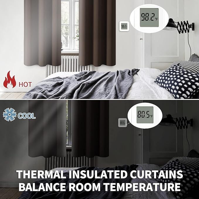 Short Blackout Curtains for Bedroom 40 Inches Long (2 Count)