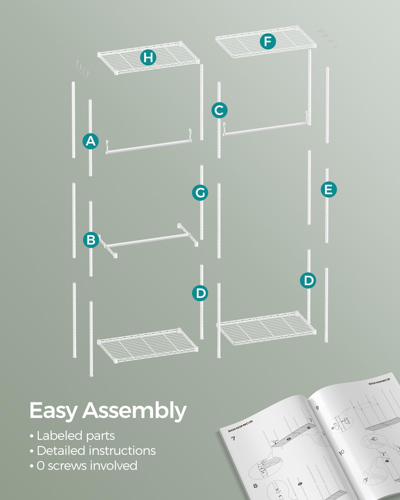Clothes Rack Freestanding Wardrobe Closet